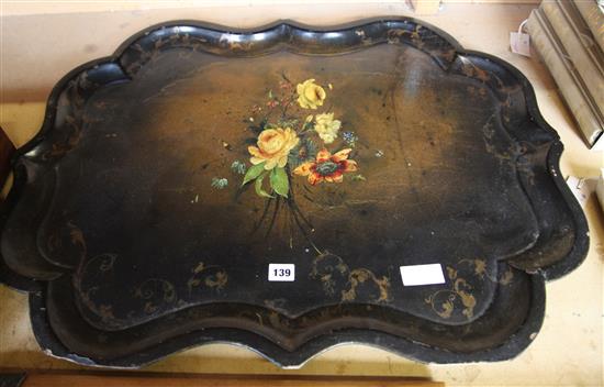 Victorian painted papier mache tray